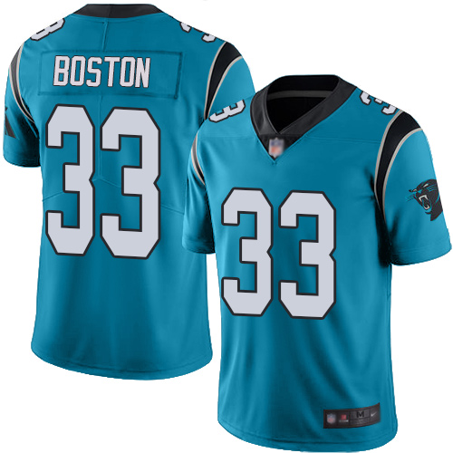 Carolina Panthers Limited Blue Men Tre Boston Jersey NFL Football #33 Rush Vapor Untouchable->carolina panthers->NFL Jersey